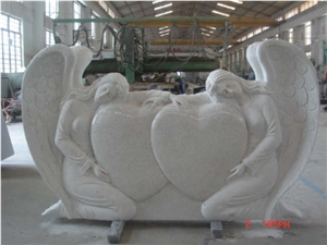 New Arrival Angel Black & White Marble Monument & Tombstone