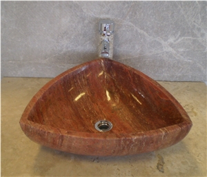 New Arrival Red Travertine Antique Sinks & Basin
