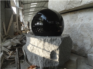 Small Fountain with Balck Ball, Black Granite Fountain