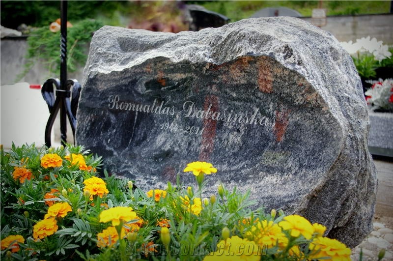 Baron Tham Granite Sawn Cut Edge Headstone