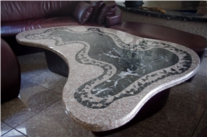 G687 Granite and China Via Lactea Granite Inlay Tabletop Design