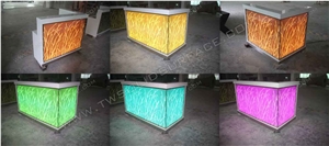 2015 Bar Counter Design Acrylic Lighted Wine Bar Counter