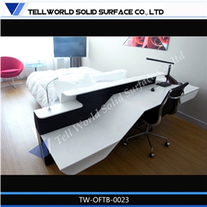 Acrylic Computer Desk,Curved Edge Table Top Office Table