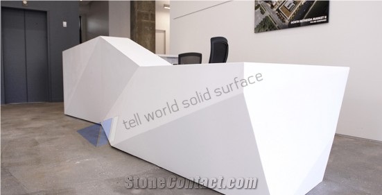 Acrylic Solid Surface Reception Desk White Clinic Reception Desk