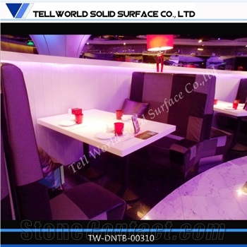 China Black Manmade Stone Dining Tables with 4 Seaters,Modern Cafe Table