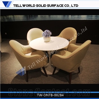 China White 1.5m Manmade Stone Round Table,Modern Acrylic Table