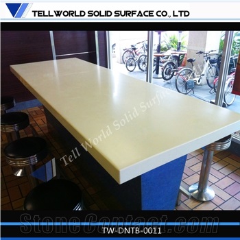 China White Manmade Stone Dining Table with 10 Seats, Modern Bar Table