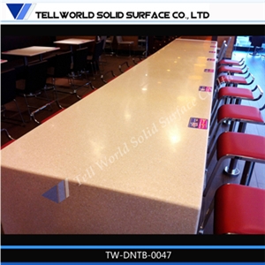 China White Manmade Stone Dining Table with 10 Seats, Modern Bar Table