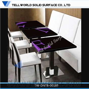 Table and Chair Modern for Restaurant, Black Marble Furniture