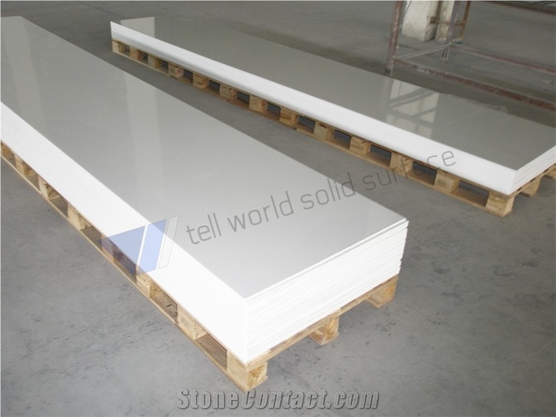 White Faux Marble Slabs for Kitchen Tops, Artificial Stone Slabs