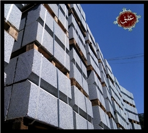 Nehbandan Gray Granite Border and Pavement, Grey Granite Cube Stone & Pavers Iran
