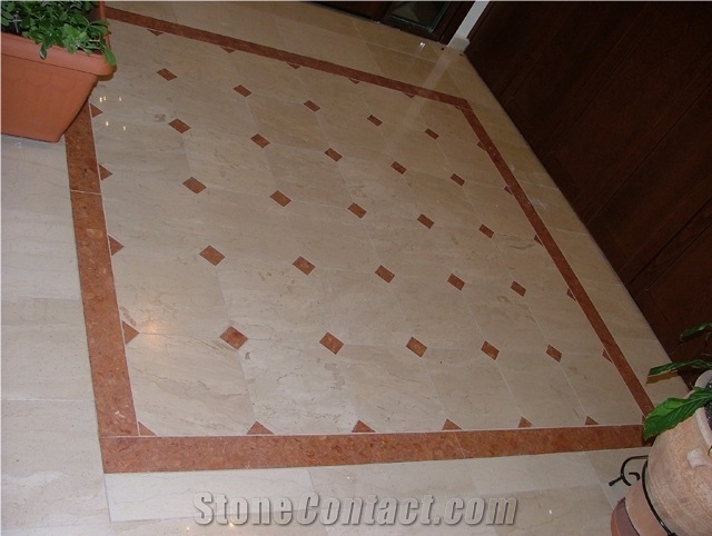 Carnis Breccia Marble and Evia Red Marble Flooring Pattern, Beige Marble Greece Tiles & Slabs