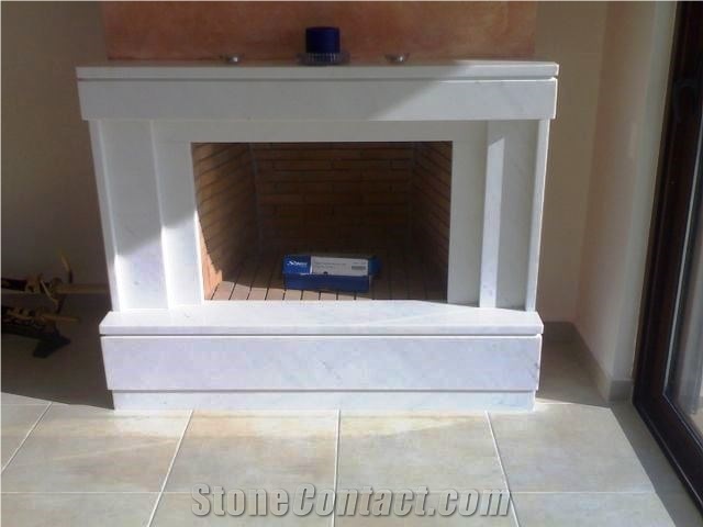 Bianco Sivec Marble Fireplace, White Marble Macedonia Fireplace