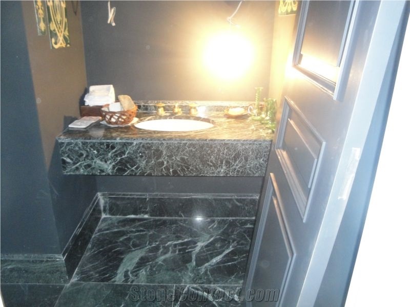 Tinos Green Marble Bathroom Vanity Top, Green Marble Greece Bath Top