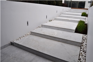 Volakas Marble Stairs, White Marble Greece Stairs & Steps