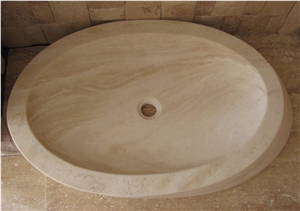 Karaman Light Travertine Honed Wash Basins