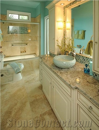 Yellow Brazil Granite Bathroom Countertops, Bath Tops