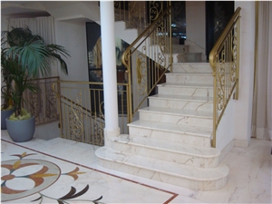 Calacatta Campocecina Marble Internal Scales, Staircase, White Marble Italy Stairs & Steps