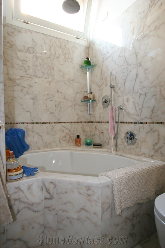 Cremo Delicato Marble Bathtub Surround, Wall Covering, White Marble Italy Bathtub