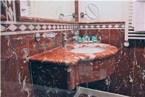 Pompignan Rouge Marble Bathroom Vanity Top