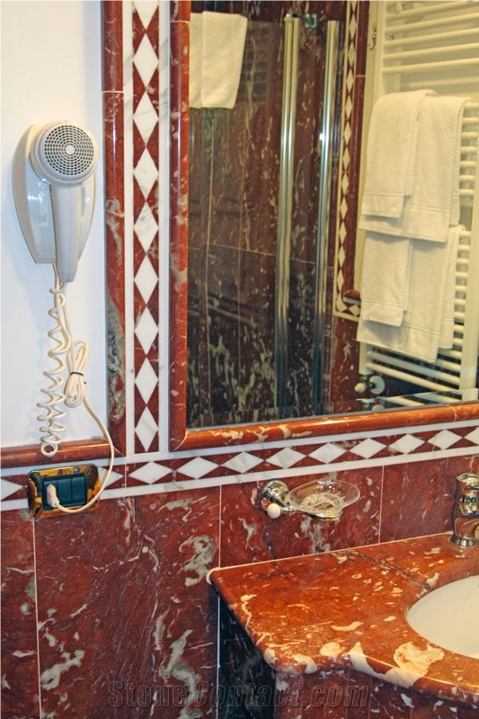 Pompignan Rouge Marble Bathroom Vanity Top