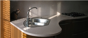 Quartz Okite Kitchen Countertops, Grey Stone Kitchen Countertops