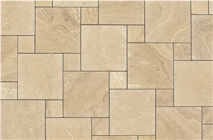 Travertine Versailles (French) Pattern Brushed and Chiseled