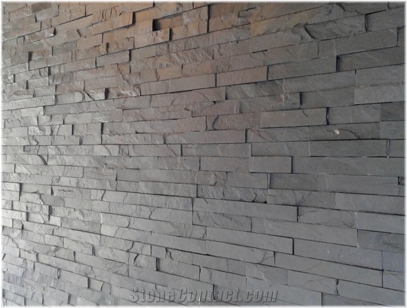 Riven Black Slate Decorative Stone Wall Decor