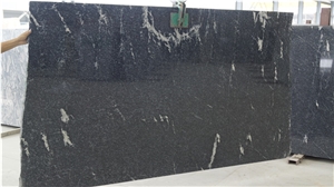 Snow Leopard Granite Big Polished Slab Black Granite with White Veins, China Black Granite