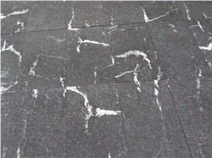 Snow Leopard Tiles Cut to Size Granite Black with White Veins, China Black Granite