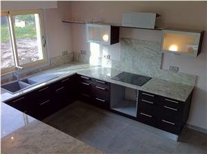 Kitchen Countertop in Andromeda Granite, White Granite Kitchen Countertop Sri Lanka