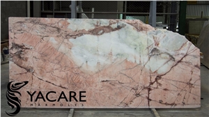 Blanco Aurora Marble Polished Slabs, Pink Marble Mexico Tiles & Slabs