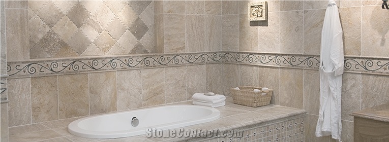 Capuccino Marmol Marble Bathtub Deck, Wall and Floors, Beige Marble Mexico Walling, Flooring Tiles