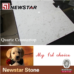 Quartz Countertop Popular Color White Carrara Quartz Stone Panel