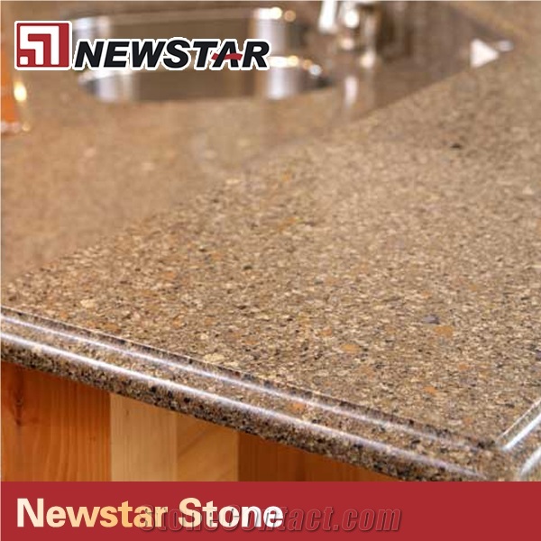 Stone Factory 93 Quartz Sand Compressed Artificial Quartz Stone Countertop, Brown Quartz Stone
