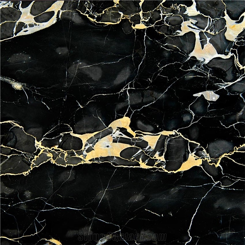 Nero Portoro Marble - Portoro Prima Scelta, Black Marble Italy Tiles & Slabs