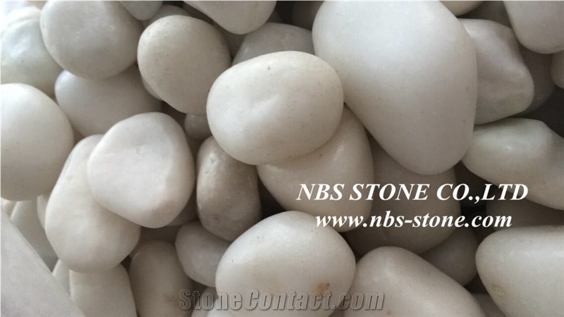 White Polished Pebbles,River Pebbles for Walkway