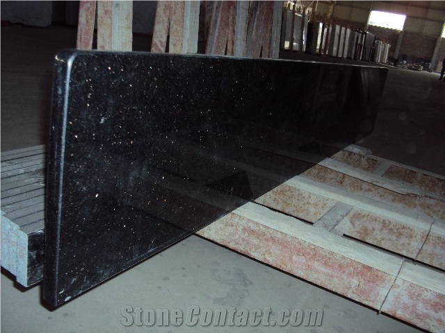 Black Galaxy Half Bullnosed/Full Bullnosed Countertop/Work Top/Bar Tops, Black Galaxy Granite Kitchen Countertops