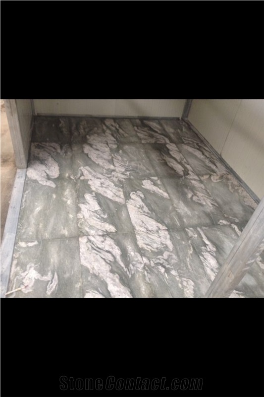 Cross-Cut Pergola Green Granite Flooring Tiles, China Green Granite