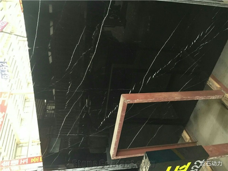 Good Wholesale Price Nero Marquina Marble Tiles for Flooring & Wall Cladding, Spain Black Marble