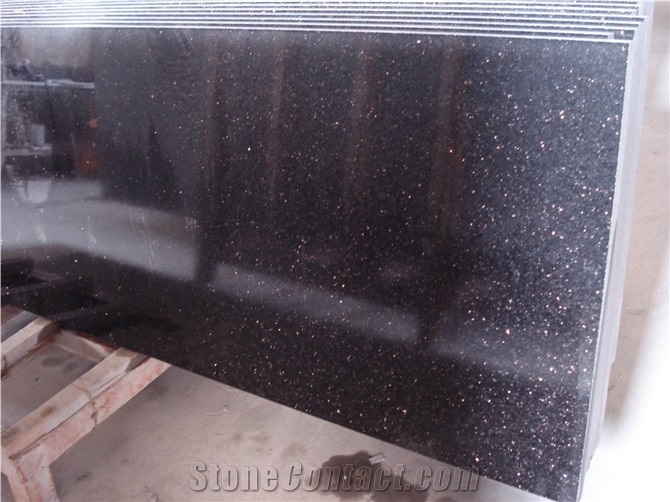 High Quality Black Galaxy Stone Countertops for Kitchen & Bathroom Tops, Black Galaxy Granite Kitchen Countertops