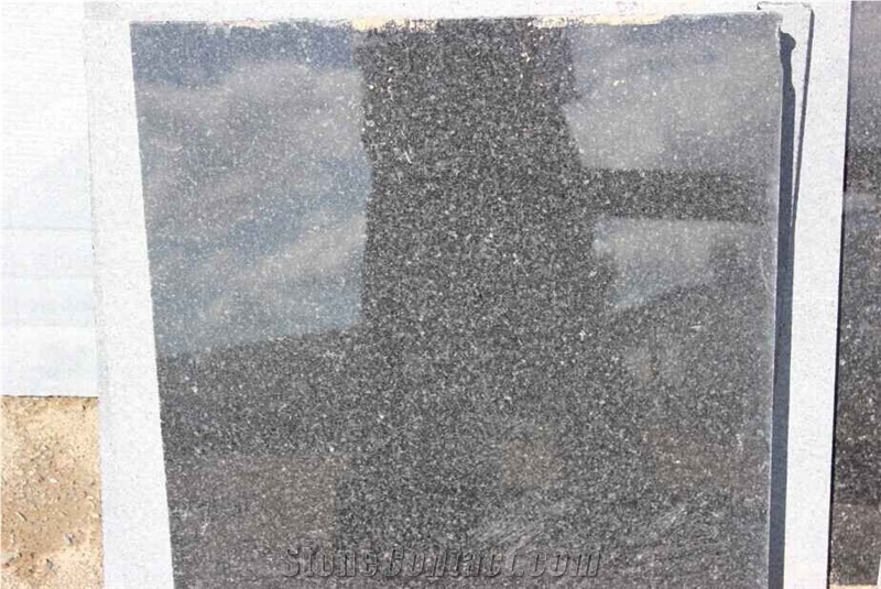 Royal Black Diamond Granite Cut to Size Polished Tiles for Floor Covering, China Black Granite