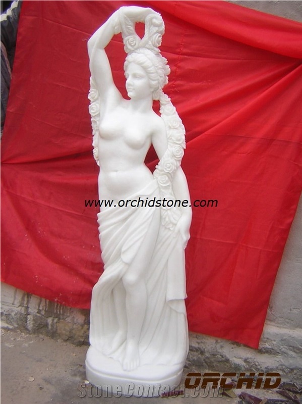 Carved Marble Western Statues, White Marble Western Statues