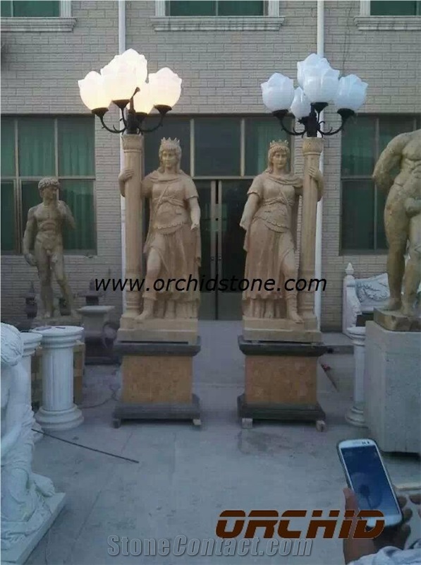 China Beige Marble Sculptured Classical Garden Statues & Sculptures