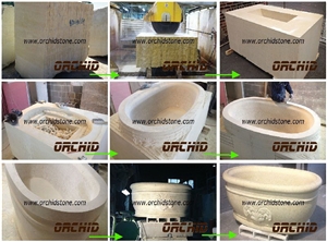 China Marble Carved Solid Surface Multicolor Bath Tubs