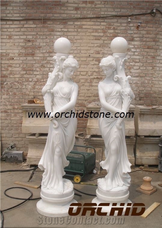 China White Marble Classical Garden Woman Statues & Sculptures