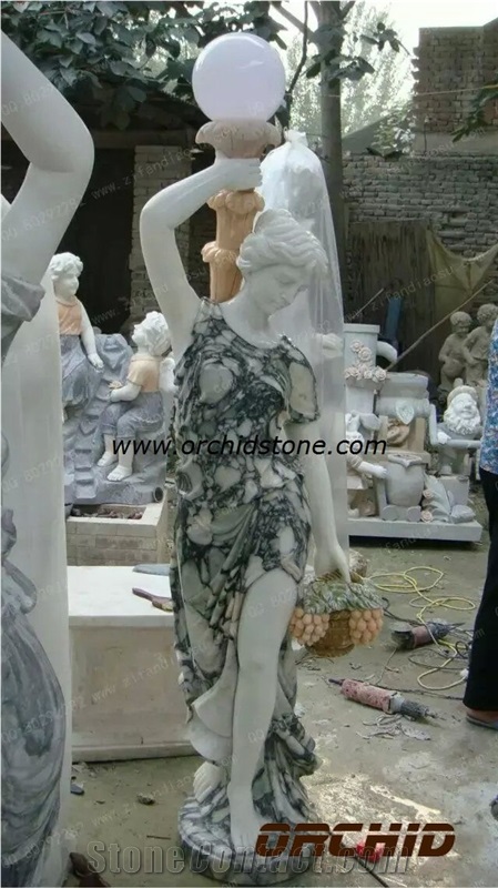 China White Marble Sculptured Classical Garden Natural Statues & Sculptures