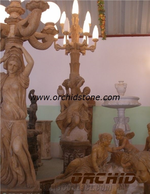 China Yellow Marble Sculptured Classical Garden Statues & Sculptures
