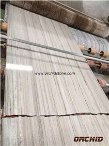 Crystal Wood Grain Marble Tiles & Slabs, China White Marble