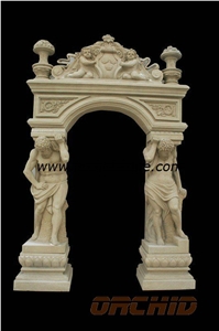 Hand-Sculpted Marble Door Sills, Beige Marble Gates & Fence